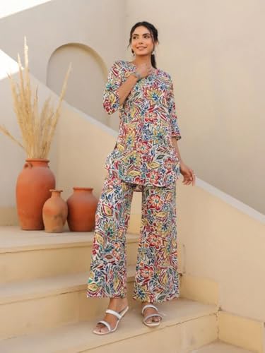 Image of Trendy Queen Co Ord Set | Casual Wear Pant Top Set | Fancy Co-Ord Set | Full Pair Set | Coord Sets for Women | Top Pant Set (SD817)