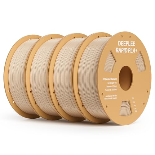 Image of Rapid PLA Plus Filament 1.75mm, High Speed 3D Printer Filament Up to 600mm /s, PLA+ Filament Dimensional Accuracy + /- 0.02 mm Fits Most FDM 3D Printer, Cardboard Spool 4 Pack 1kg Beige