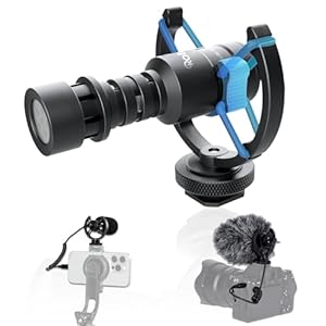 Rollei Hear:Me Mini 2 Richtmikrofon für Kamera und Handy Professionelle, Video Shotgun Externe Mic Cardioid Polar Pattern, Kleine Mikrofone für Streaming Tiktok YouTube, Kamera-Handy-Mikrofon-Video