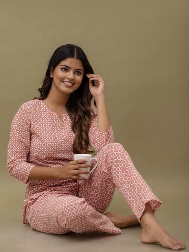 Image of feranoid Women Full Sleeves Cotton Nightsuits