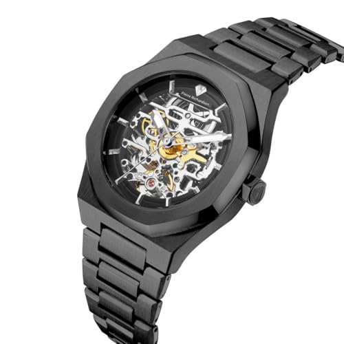 Image of PIERRE RICHARDSON PR5721 Men's Skeleton Watch, Silver Stainless Steel, Automatic, 41mm, Sapphire, 5ATM