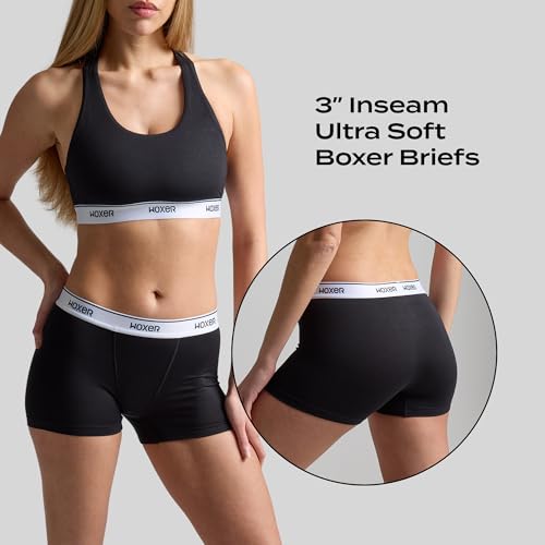Image of Woxer Womens Boxers - Star 3 inch Boy Shorts Underwear for Women - Boxer Briefs