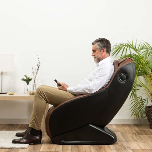 GLOBAL RELAX® | GURU Massage- und Entspannungssessel I Braun | 3 Massage-Modi | Luft-Vorprothesen-Funktion | 2D-Surround-Sound | Massagesessel mit Bluetooth I USB-System – Bild 5