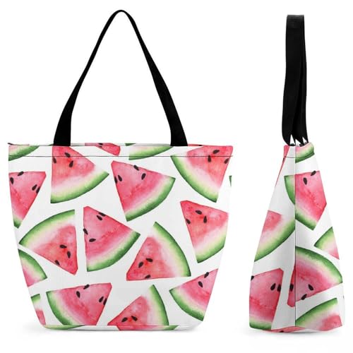 Sac à main pastèque rose pour femme : grand sac de shopping et voyage 32cm
