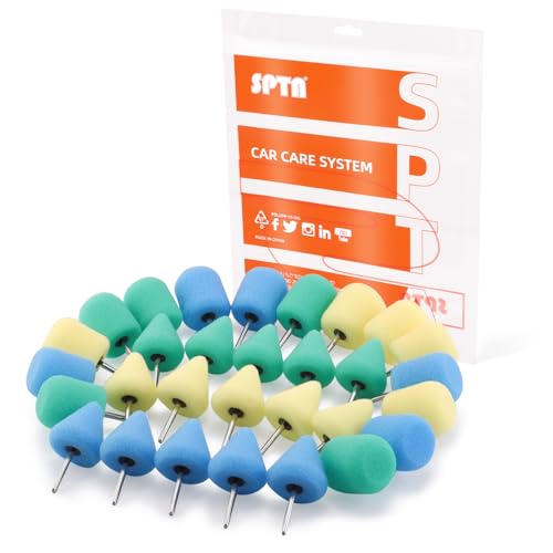 Image of Mini Buffing Polishing Pads, 30Pcs Mini Detail Polishing balls Use On Rotary Tools,Cordless electric drill, Small area Polisher Tool for Tight Area Detailing Polishing Waxing And Sealing Glaze -MNPC30