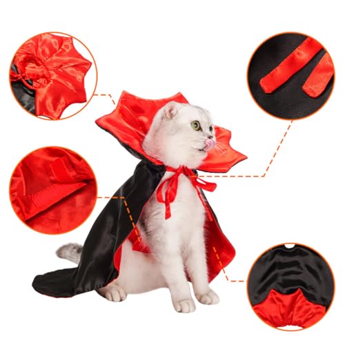 ANCLLO 1pcs Cat Vampire Cloak Funny Dog Halloween Costumes Dog Mantle Apparel Pet Clothing Vampire Cape For Cat Puppy Small Dog - Image 4