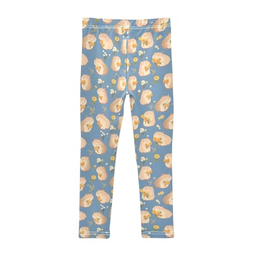 senya Girls Printed Leggings Yoga Pants Animals Holding Flowers Pattern for Kids in 4t to 10 Years, 4T2