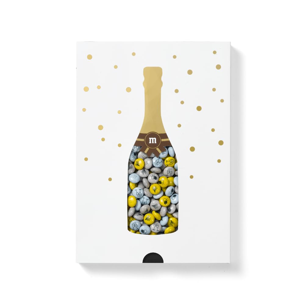 M&M'S COLLECTION Choco Coffret 400g Célébration - Bonbons Chocolat au Lait Imprimés Crème, Jaune et Bleu, parfaits pour Fête, Anniversaire, Célébration