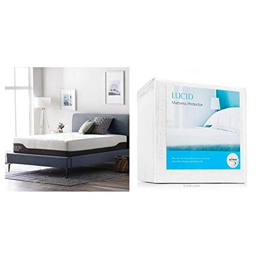 LUCID 12 Inch King Latex Hybrid Mattress - Memory Foam - Responsive Latex Layer - Temperature Neutral & Premium Hypoallergenic 100% Waterproof Mattress Protector - Universal Fit, King