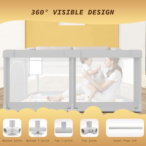 Besuhot Baby Playpen With Mat 50X50 Inch, Playpen For Babies And Toddlers With Gate thumb #2