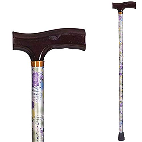 Duro-Med DMI Lightweight Aluminum Adjustable Walking Cane with Derby-Top Handle for Men and Women, Splash