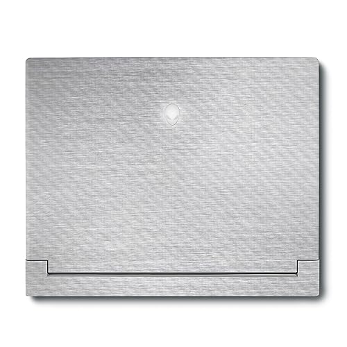 Image of MightySkins Carbon Fiber Skin Compatible with Alienware X16 R1 (2023) Full Wrap Kit - Brushed Aluminium | Protective, Durable Textured Carbon Fiber Finish | Easy to Apply | Made in The USA