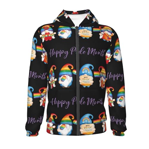 Lgbt Gnome Kid Hoodies Boys Zip Up Sweatshirts Girls Pullover with Pocket2
