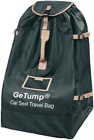 GeTump Car Seat Travel Bag, Large Car Seat Travel Cover Bag with Heavy Duty Fabric for Water Dirt Tear Resistant, Gate Check Bag for Airplane Fits Infant Booster Convertible Carseat for Airport Cover