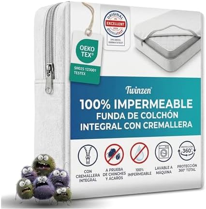 Twinzen - Protector Colchon 160x200 x25 cm- Protector Colchon Imp...
