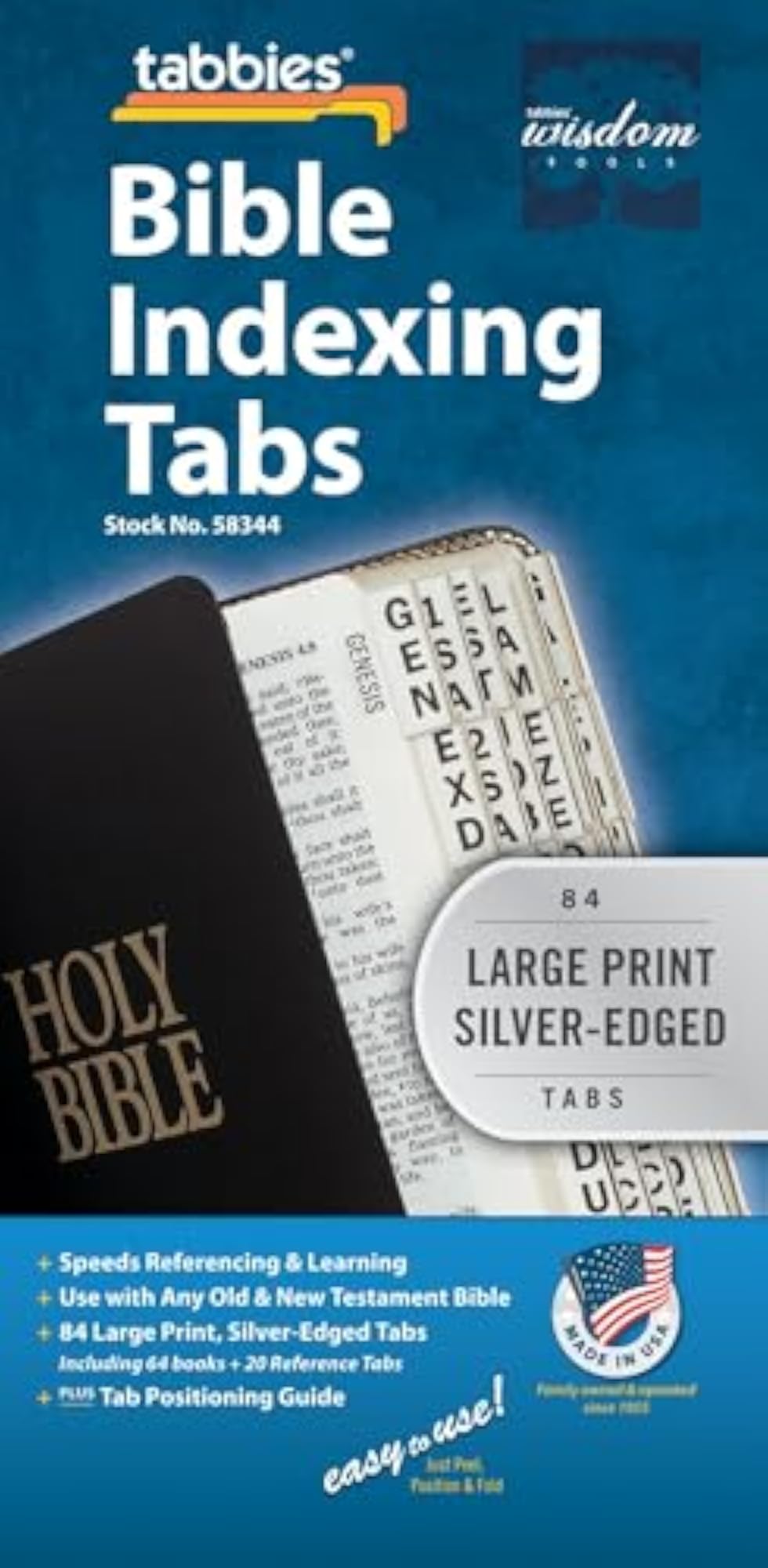 Large Print Silver Bible Indexing Tabs