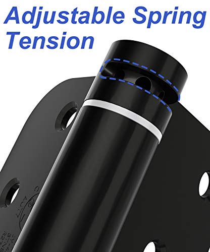 Hosom Self Closing Door Hinge, Spring Hinge, 4 Inch, Adjustable Tension For Garage, Front Door, Back Door, Ul Listed, For Left And Right Hand Door, 5/8'' Radius Corners, Matte Black, 2 Pack #TOP1