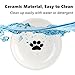 Cat Food Bowl Elevated, Ceramic Shallow Dish, with Mat Non-Slip, for All Cats (Black), Raised Feeder Stand, Anti Vomiting