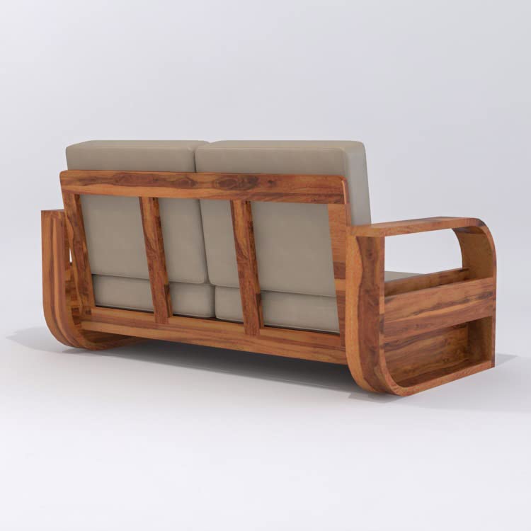 Image of Wooden 7 Seater Sofa Set for Living Room | Seven Seater Sofa for Office & Lounge | 3+2+2 Seater Sofa Sets for Home | Sheesham Wood (3+2+2 Seater,Honey)