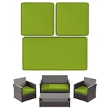 Snubbull 3 Pack Outdoor Patio Seat Cushions Replacement Covers Fit for 4 Pieces 4-Seater Wicker Rattan Patio Conversation Set Loveseat Chair Couch Furniture,36x18x2,18x18x2,Grass Green-Cover Only