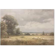 OMANI The Lord Is My Shepherd Wall Art Psalm 23 Bible Poster Vintage Landscape Canvas Painting Minimalist Jesus Wall Decor for Living Room Bedroom Dorm 16X24 inch Unframed