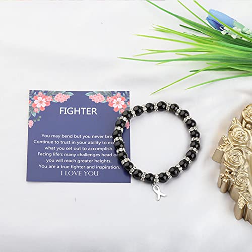 Melanoma Cancer Awareness Gift Black Ribbon Bracelet Skin Cancer Survivor Narcolepsy Awareness Encouragement Gift4