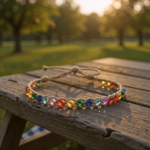 Image of BlueRica Hemp Anklet with Glass Beads