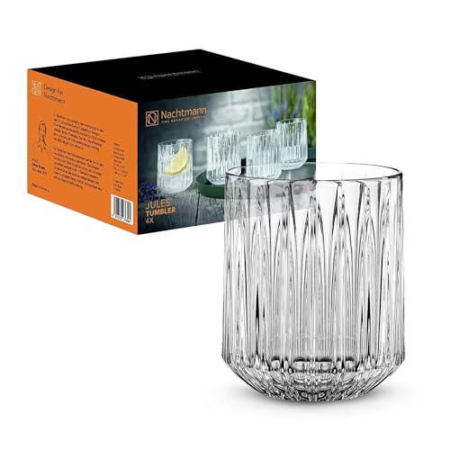 Nachtmann Gläser Set 305 ml, 4 Stück, Jules, 101979, Trinkgläser aus Kristallglas, Wassergläser spülmaschinenfest