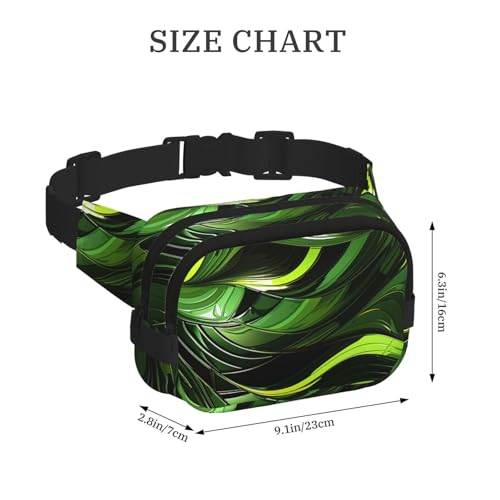 Sac banane réglable avec motif abstrait serpent vert taille unique