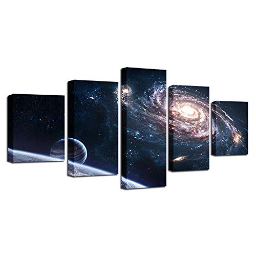 Toile galaxie moderne pour sublimer le design mural de votre salon