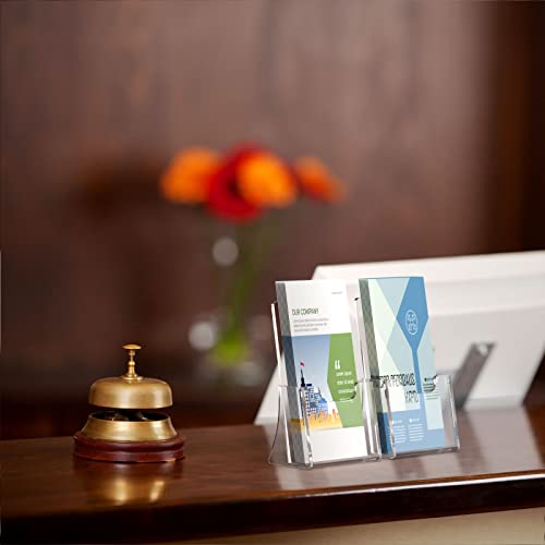 image for NIUBEE Acrylic Brochure Holder for 4’’ Trifold Pages, 50% Thicker 