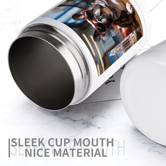 Standard Can Cooler, 12oz Stainless Steel Beer Can Cooler,French Bulldog Wearing Sunglasses Printed