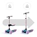 Kinderkraft RAKET UP 2-in-1 Scooter mit Sitz, LED Trittbrett, RGB Rollen, Klappbar, Leichtlaufrollen, Lenker 4-Fach Verstellbar, Ziehbar wie Koffer, Für Kinder, Rosa