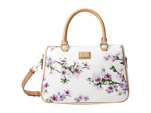 Calvin Klein Key Item Signature Satchel White/Pink Multi One Size #TOP15