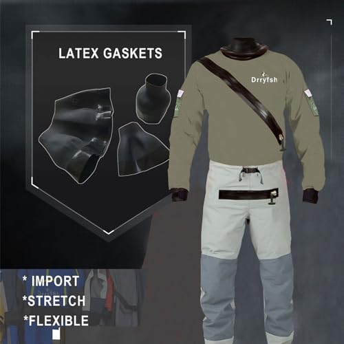 image for Drryfsh Mens Dry Suit Lightweight Drysuits for Paddling Fishing Boatin