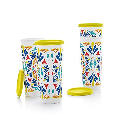 Tupperware Costa del Sol - Vaso apilable (4 unidades, 470 ml, 16 onzas)