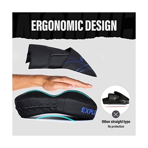 Liberlupus-Boxing-Punching-Mitts-Bags-Boxing-Training-Equipment-Hand-Target-Pads-with-Curved-Leather-Ideal-for-Martial-Arts-MMA-Muay-Thai-Kicking-Sparring-Karate-Men-Women Liberlupus Boxing Mitts for Training and Exercise Workout, Curved MMA Punching Mitts and Pads for Indoor Use, Thicken Padding Sparring Paddles for Kids Men Women, for Kickboxing Martial Arts Muay Thai (Blue)