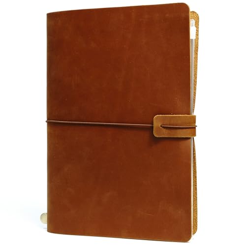 Carnet de notes A5 en cuir pleine fleur vintage rechargeable