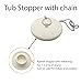 Gadgetime USA - Tub Stopper with Chain - Rubber Drain Cover - for Kitchen, Bathtub, Shower, Sink & Laundry for 1 1/2 inch to 2 inch