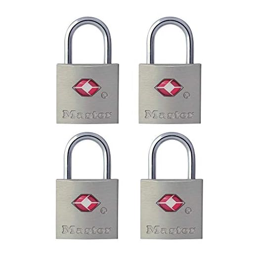 Master Lock Cadeados de bagagem TSA com chave, aprovado pela TSA para mochilas, bolsas e bagagem, pacote com 4, 4683Q