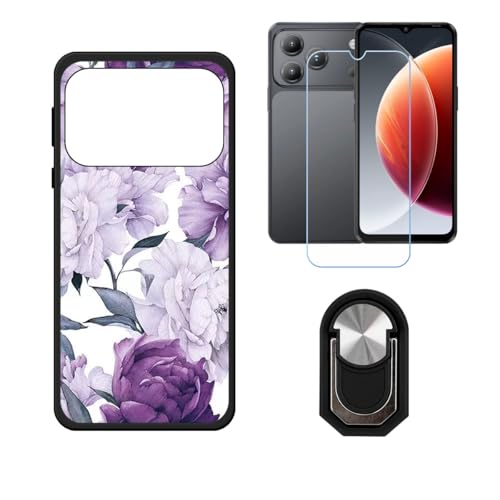 BMPNLSZ �K�pBlackview Wave 7C�p+HD�����K���X�ɓK�����ėpTPU�P�[�X�A�V���J�Q���P�[�X�o���p�[�ی�o�b�N�P�[�X-�ɓK����9�d�x�X�N���C�u�h�~�X�N���[���v���e�N�^(6,56") + ���O���\�Ŕėp�I��360�x��]�\�ȃX�e���g