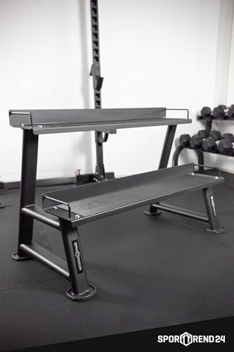 Foto von Sporttrend 24® Kettlebellständer | Hantelständer Ständer Ablage Rack Aufbewahrung für 10 Kettlebell Kugelhantel Hantel Sport Fitness Athletik Bodybuildung Home Gym Fitnessstudio Fitnessraum Studio