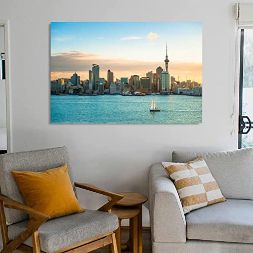 Framed Canvas Wall Art Auckland Landscape for Living Room
