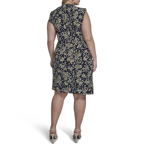 Image of Tommy Hilfiger Women's Sleeveless Ruffle Neck Jersey Dress