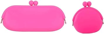 Multi Silicone Eyeglass Case Coin Purse Phone Bag Key Organizer Pouch Rose