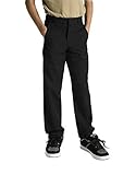 Dickies Big Boys' Classic Fit Flat Front Pant , Black, 14 Regular