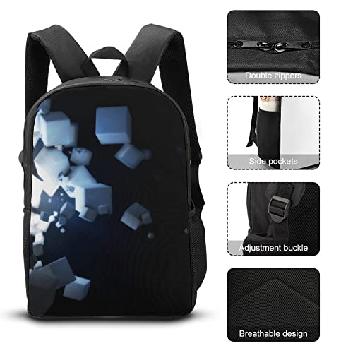 Cartable pour enfants 17 pouces dos protégé motif Cube - 7