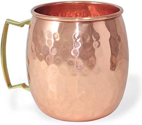 Aakrati India Moscow Mule Copper Mug - Premium 100% Solid Copper Cup - 16 oz - Best Handcrafted Hammered Copper Mug for Moscow Mules