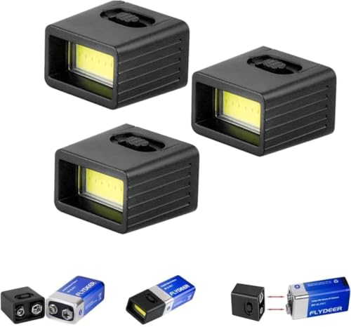 Lot de 3 mini lampes de poche LED 9 V, haute luminosité