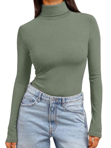 Image of Trendy Queen Women's Turtleneck Long Sleeve Shirts Basic Underwear Tops Winter Clothes 2026